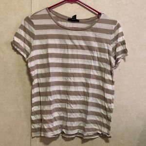 nude and white striped tee